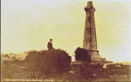 carn brea monument with cart of ferns
